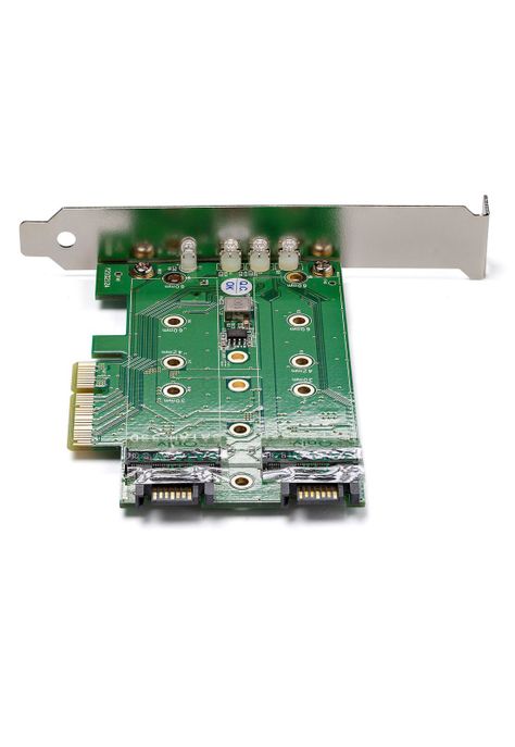 Tarjeta Adaptadora PCI Express 3 Puertos M.2 1x NVMe 2x SATA-1