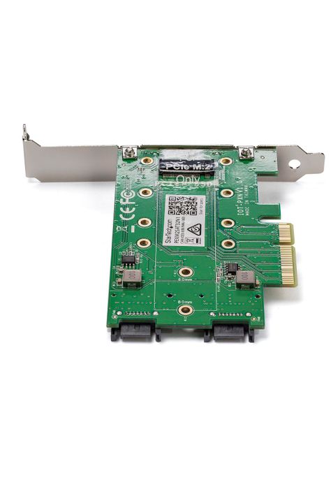 Tarjeta Adaptadora PCI Express 3 Puertos M.2 1x NVMe 2x SATA-3
