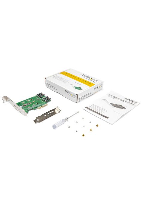 Tarjeta Adaptadora PCI Express 3 Puertos M.2 1x NVMe 2x SATA-4