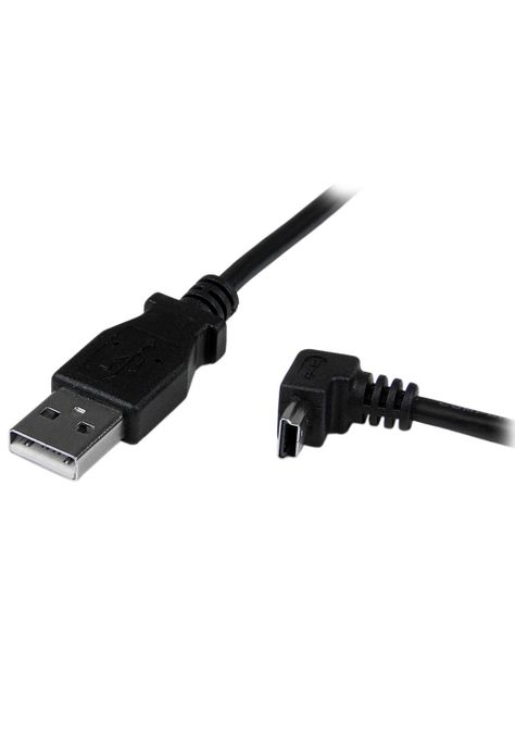 Cable USB de 2mts USB A a Mini USB B Acodado Abajo-1