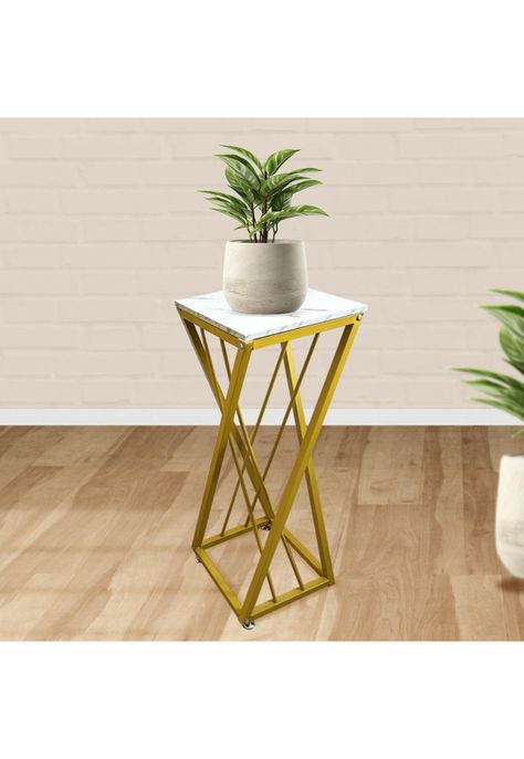 Mesa Lateral Decorativa Moderna – Soporte Plantas Decoración-3