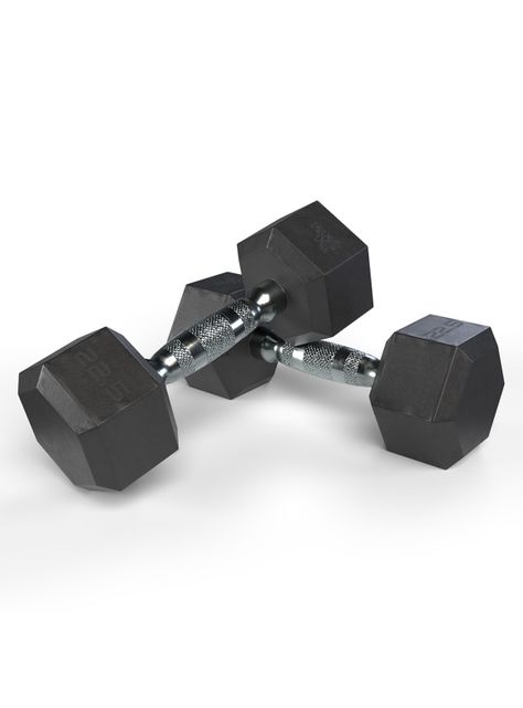 Mancuerna 22.5 Kg Hexagonal Recubierta en Caucho  -2