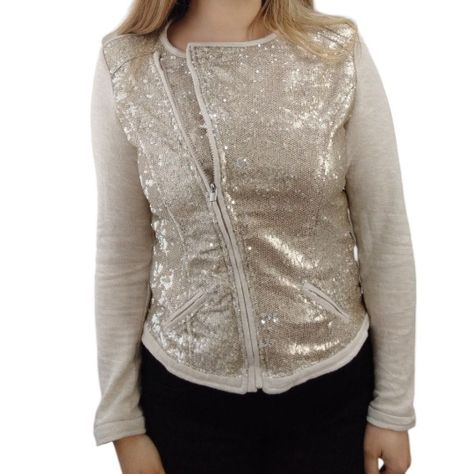 Chaqueta Beige Brillos Fiesta-3