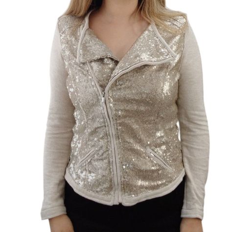 Chaqueta Beige Brillos Fiesta-1