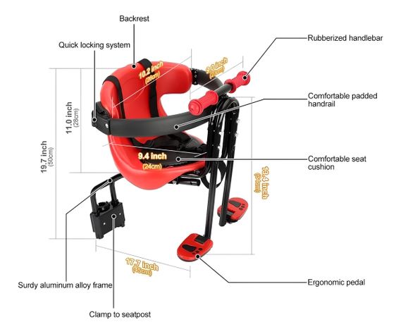 Silla Frontal De Bicicleta Para Niños Y Bebes 30kg-1