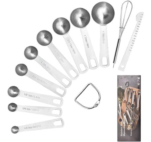 Juego Cucharas Medidoras Acero Inoxidable 11pz-4
