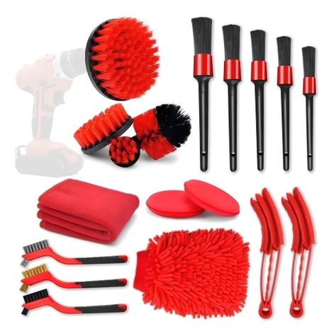 Limpieza De Auto Kit 18 Piezas Interior Y Exterior-0