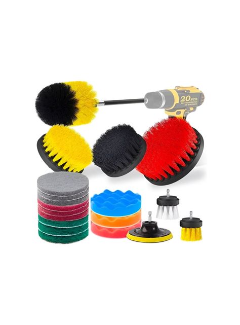 Set 20 Pcs Limpieza De Auto Hogar Set Cepillos Para Taladro-0