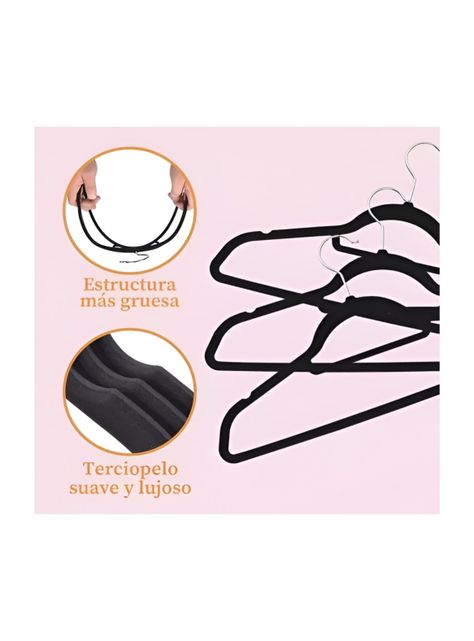 Colgadores De Ropa Set 30und Terciopelo Antideslizante-1