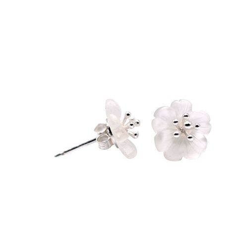 BOOMZAIR Pendiente de plata con flor de cuarzo silver-0
