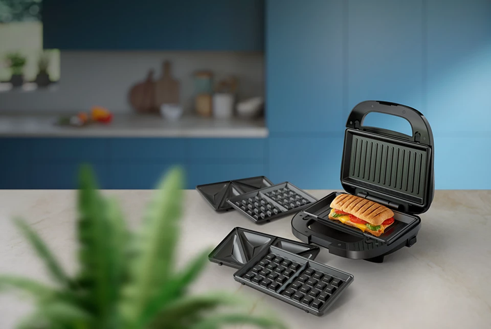 Sandwichera Philips 3 en 1 Paninis waffles y sándwiches-7
