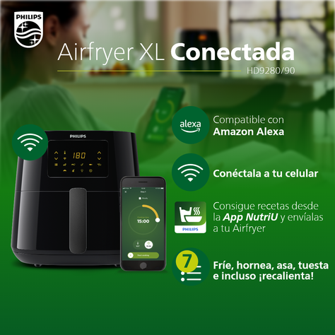 Freidora de Aire XL Philips Conectada HD9280/90 6L Negro-1