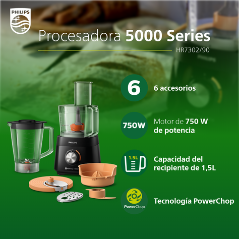 Procesador De Alimentos Philips Hr7302/90 750w Con Licuadora-1