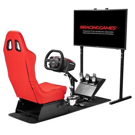 Simulador Gamer Rojo Volante Thrustmaster Fanatec Logitech-8