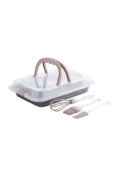 MOLDE REPOSTERO CON TAPA, INCLUYE 3 ACCESORIOS ROSADO-1