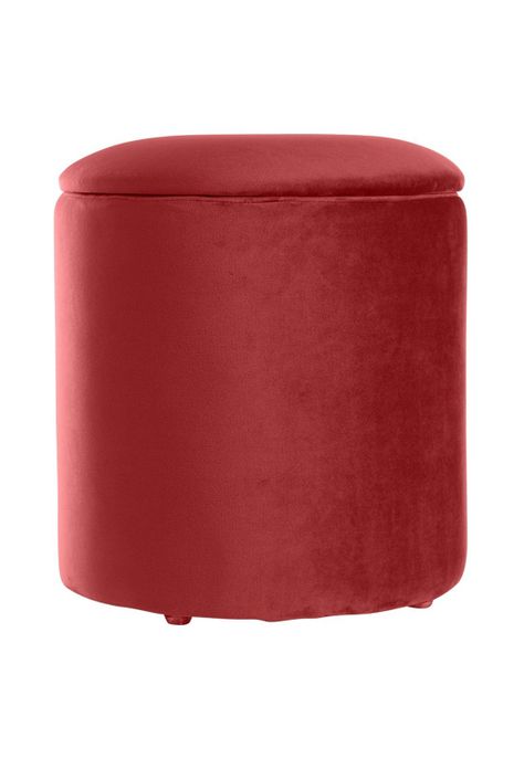 POUFF TERCIOPELO 36X40CM ROJO-0
