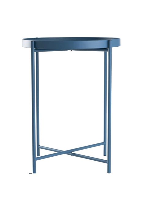 MESA LATERAL AUXILIAR METAL AZUL 38X50CM-0