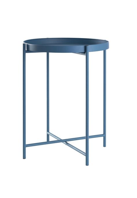 MESA LATERAL AUXILIAR METAL AZUL 38X50CM-1