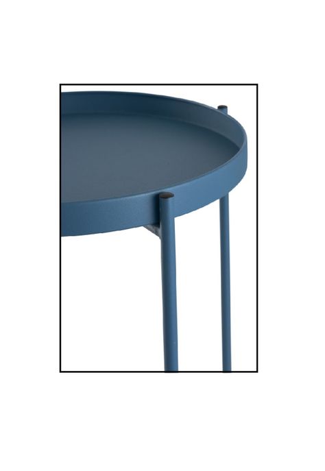 MESA LATERAL AUXILIAR METAL AZUL 38X50CM-2