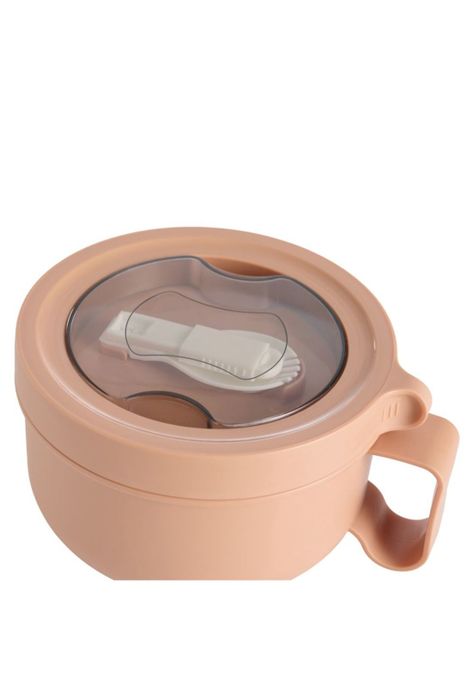 CONTENEDOR DE COMIDA CON CUCHARA ROSADO-0