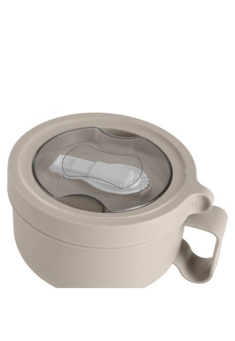 CONTENEDOR DE COMIDA CON CUCHARA GRIS-0