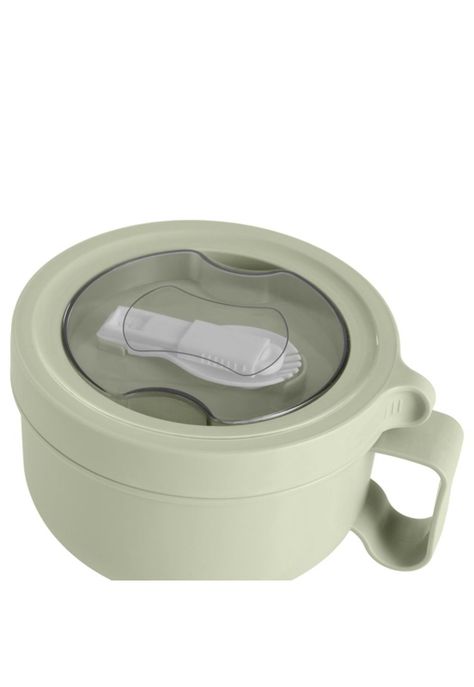 CONTENEDOR DE COMIDA CON CUCHARA VERDE-0