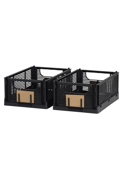 SET DE 2 CAJAS DE ALMACENAMIENTO PLEGABLE 25X16.5X10CM NEGRAS-0