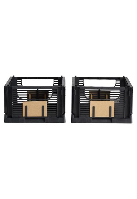 SET DE 2 CAJAS DE ALMACENAMIENTO PLEGABLE 25X16.5X10CM NEGRAS-1