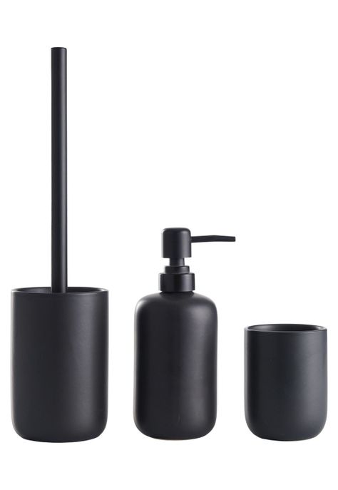 SET DE BAÑO 3 PIEZAS CERAMICA NEGRO-0