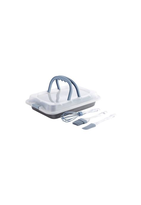 MOLDE REPOSTERO CON TAPA, INCLUYE 3 ACCESORIOS AZUL-0