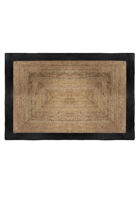ALFOMBRA LIVING DE YUTE BORDE NEGRO 120X170CM-0