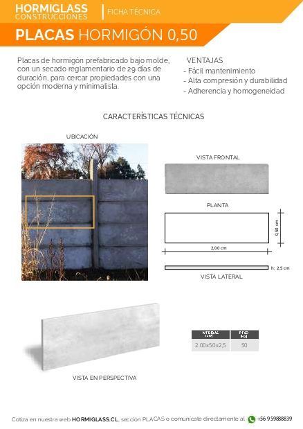 Placas de hormigón  0.50x20x 2.5-1