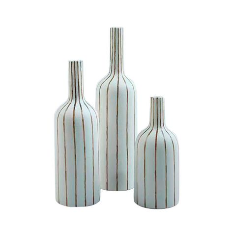 Florero Adorno Decorativo Botella Hogar Figura Blanca-0