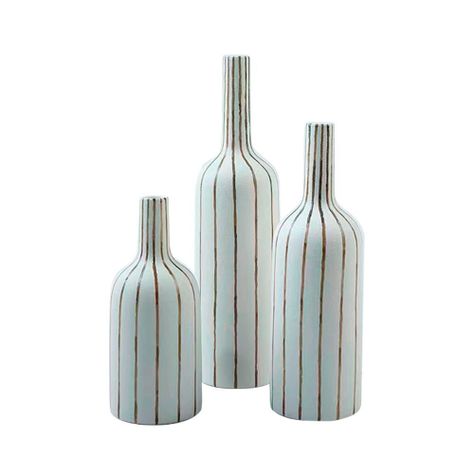 Florero Adorno Decorativo Botella Hogar Figura Blanca-1