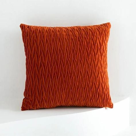 Cojín terciopelo con diseño ondas 45X45 - Naranja-0