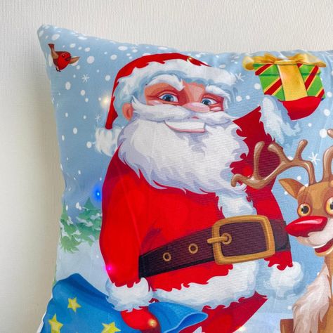 Pack de 2 fundas de cojines navideños con luces led - 06-1