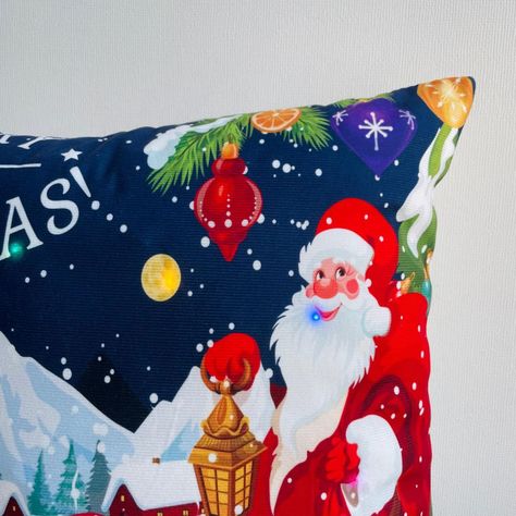 Pack de 2 fundas de cojines navideños con luces led - 07-1