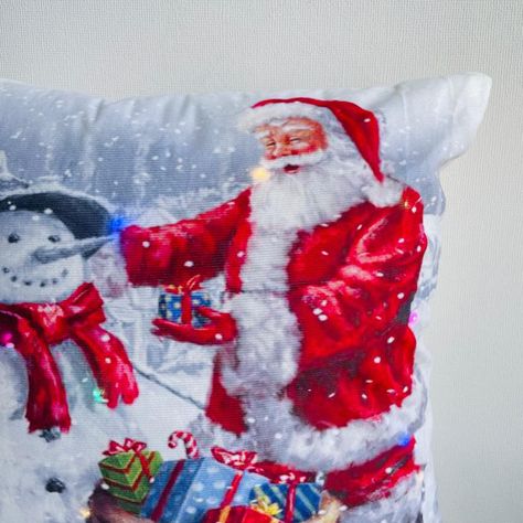 Pack de 2 fundas de cojines navideños con luces led - 12-1