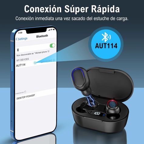 Auriculares inalámbricos AUT114 - NEGRO-2