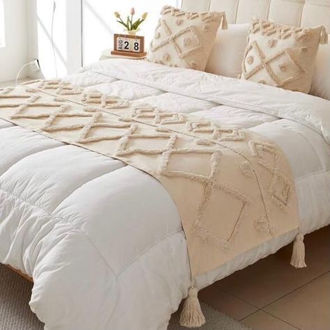 Set de piecera bohemia con 2 fundas de cojines - rombo new-0