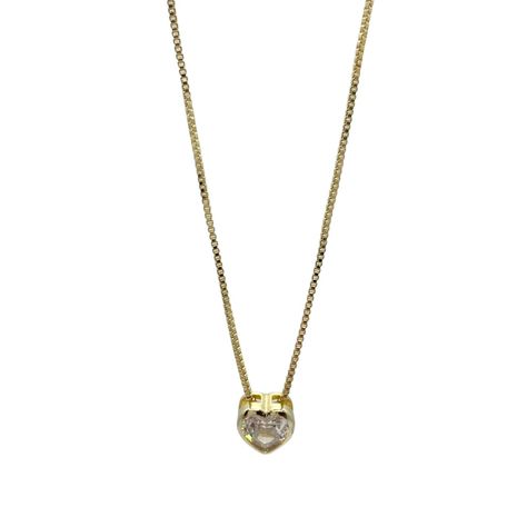 COLLAR CUORE BAÑO EN ORO-0