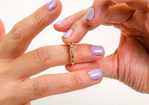 ANILLO CINTILLO RAINBOW ENCHAPADO EN ORO-1