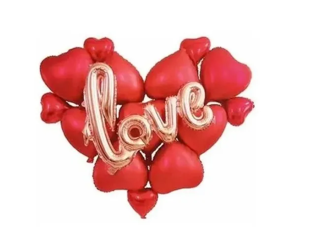Set De Globos Love Decoración 15 Piezas Corazón-0