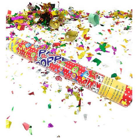 Pack 10 Tubos De Confetis De 1M Fiestas Fin De Año Eventos-0