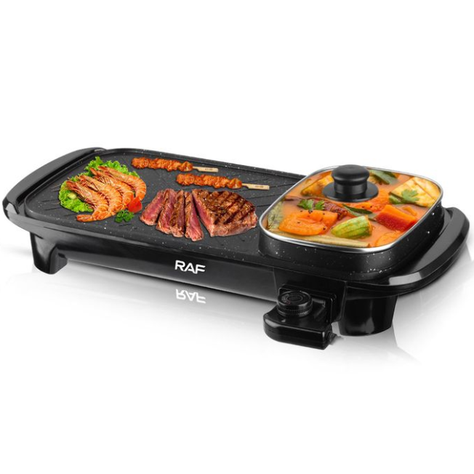 Plancha Parrilla Eléctrica Con Sartén Multifunción-0