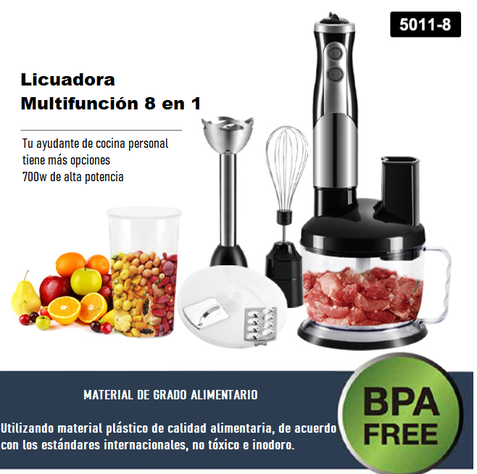 Batidora Manual De Inmersión 8 En 1 Procesador Eléctrico De Alimentos-2