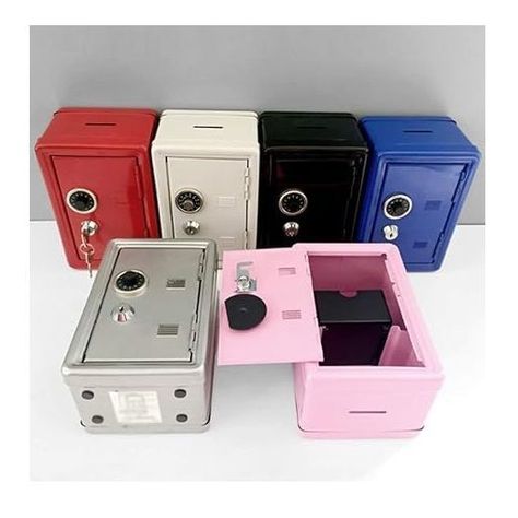 Mini Caja Fuerte De Metal Con Llave Y Cerradura De Combinación-3