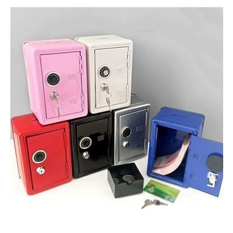 Mini Caja Fuerte De Metal Con Llave Y Cerradura De Combinación-5