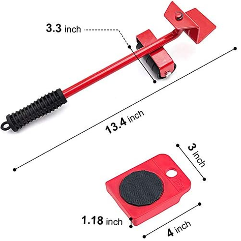 Elevador De Muebles Ergonómico De 4 Rodillos Aparatos Pesados 150Kg-2