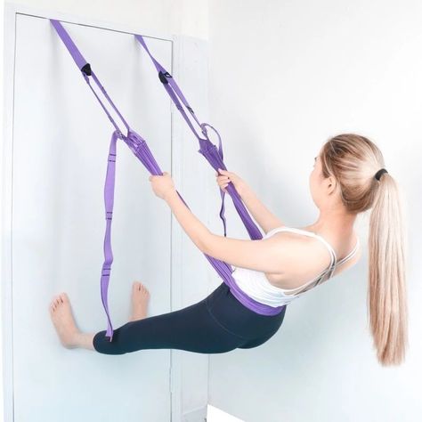 Hamaca Aérea De Yoga Columpio Ajustable Estiramiento Elástico Entrenamiento-2